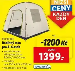 Lidl ROCKTRAIL Rodinný stan pro 4-6 osob nabídka