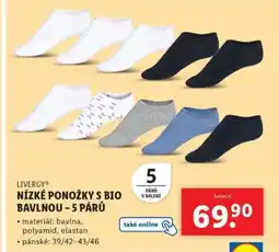 Lidl LIVERGY Nízké ponožky s bio bavlnou – 5 párů nabídka