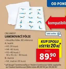 Lidl CRELANDO LAMINOVACÍ FÓLIE nabídka