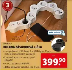Lidl TRONIC OHEBNÁ ZÁSUVKOVÁ LIŠTA nabídka