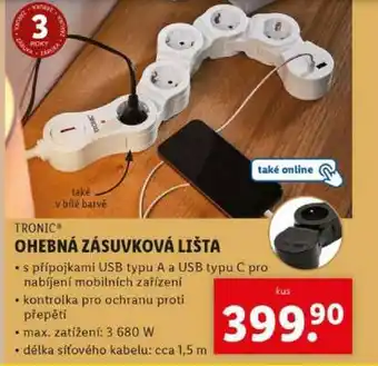 Lidl TRONIC OHEBNÁ ZÁSUVKOVÁ LIŠTA nabídka