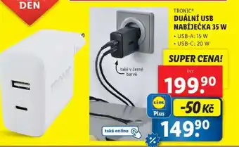 Lidl TRONIC Duální USB nabíječka 35 W nabídka