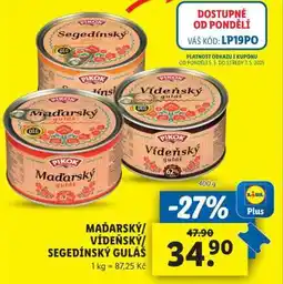 Lidl MAĎARSKÝ VÍDEŇSKÝ SEGEDÍNSKÝ GULÁŠ nabídka