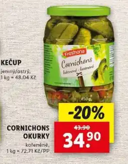 Lidl FRESHONA Cornichons okurky nabídka
