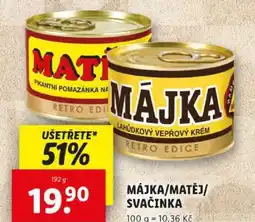 Lidl MÁJKA / MATĚJ / SVAČINKA nabídka