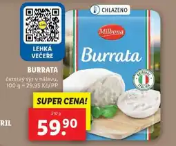 Lidl Milbona Burrata nabídka