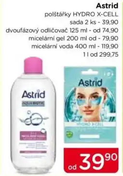 TOP drogerie ASTRID polštářky HYDRO X-CELL nabídka