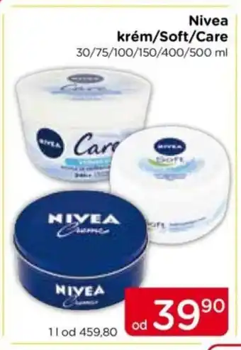 TOP drogerie NIVEA krém/Soft/Care nabídka