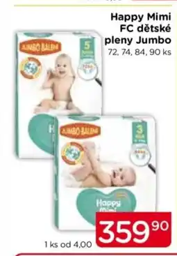 TOP drogerie HAPPY MIMI FC dětské pleny Jumbo nabídka