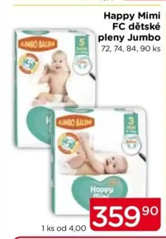 TOP drogerie HAPPY MIMI FC dětské pleny Jumbo nabídka