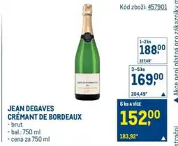 Makro Jean degaves crémant de bordeaux nabídka
