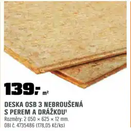 OBI Deska osb 3 nebroušená s perem a drážkou¹ nabídka