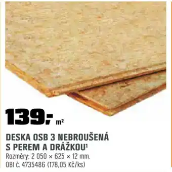 OBI Deska osb 3 nebroušená s perem a drážkou¹ nabídka