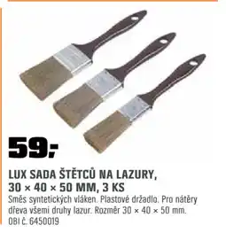 OBI Lux sada štětců na lazury, nabídka