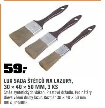 OBI Lux sada štětců na lazury, nabídka