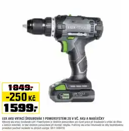 OBI LUX aku vrtací šroubovák 1 powersystem 20 v vč. aku a nabíječky nabídka