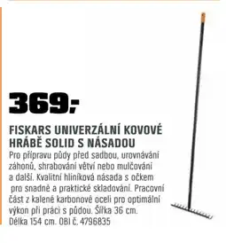 OBI FISKARS univerzální kovové hrábě solid s násadou nabídka