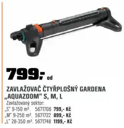 OBI Zavlažovač čtyřplošný gardena ,,aquazoom" s, m, l nabídka