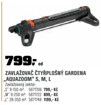 OBI Zavlažovač čtyřplošný gardena ,,aquazoom" s, m, l nabídka