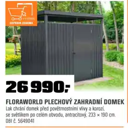 OBI Floraworld plechový zahradní domek nabídka