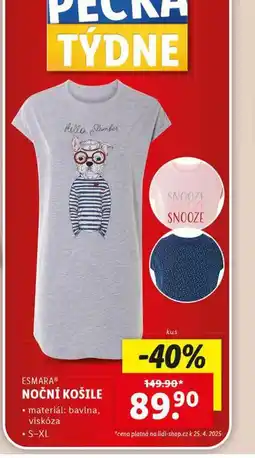 Lidl Noční košile nabídka