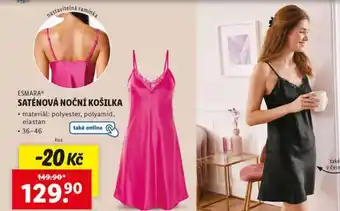 Lidl Saténová noční košilka nabídka