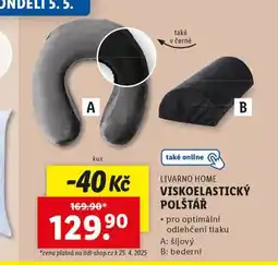 Lidl Viskoelastický polštář nabídka