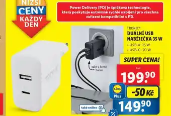 Lidl Duální usb nabíječka 35 w nabídka