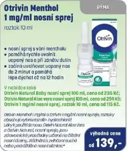 PharmaPoint OTRIVIN menthol nabídka