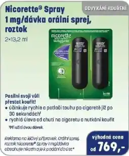 PharmaPoint Nicorette® Spray 1 mg/dávka orální sprej, roztok nabídka