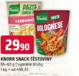 Terno KNORR Snack těstoviny nabídka