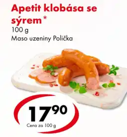 CBA Apetit klobása se sýrem nabídka