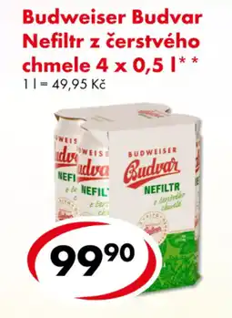 CBA Budweiser Budvar Nefiltr z čerstvého chmele nabídka