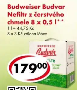 CBA Budweiser Budvar Nefiltr z čerstvého chmele nabídka