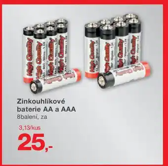 Kik Zinkouhlíkové baterie AA a AAA nabídka