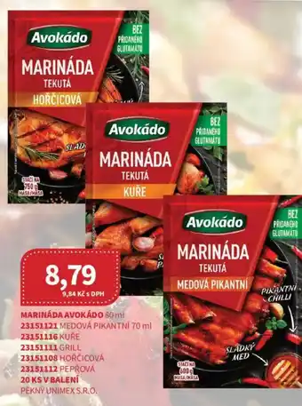Kubík potraviny Marináda Avokádo nabídka