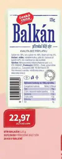 Kubík potraviny Sýr Balkán nabídka