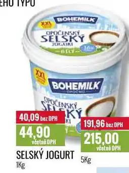 Ratio SELSKÝ JOGURT 1Kg, 5Kg nabídka