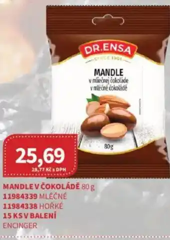 Kubík potraviny DR.ENSA Mandle v čokoládě nabídka