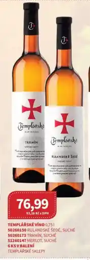 Kubík potraviny Templářské Víno nabídka