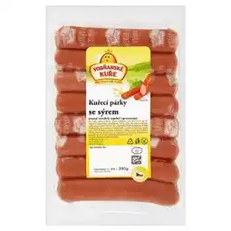 Ratio Vodňanské Kuře Kuřecí párky se sýrem 290g nabídka