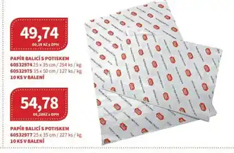 Kubík potraviny Papír balicí s potiskem nabídka