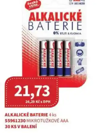 Kubík potraviny Alkalické baterie nabídka