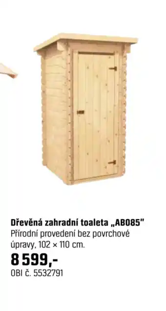 OBI Dřevěná zahradní toaleta ab085 nabídka