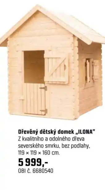 OBI Dřevěný dětský domek ilona nabídka
