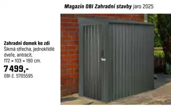 OBI Zahradní domek ke zdi nabídka
