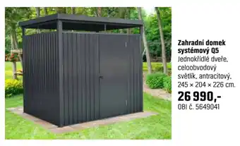 OBI Zahradní domek systémový q5 nabídka