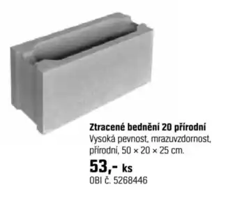 OBI Ztracené bednění 20 přírodní nabídka