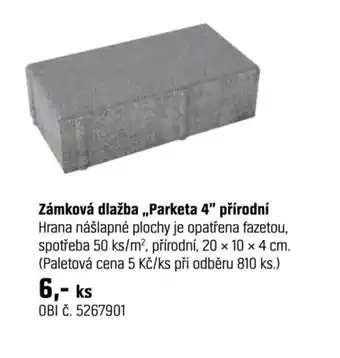 OBI Zámková dlažba Parketa 4 přírodní nabídka