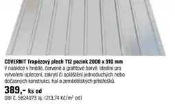 OBI Covernit trapézový plech t12 pozink 2000 x 910 mm nabídka